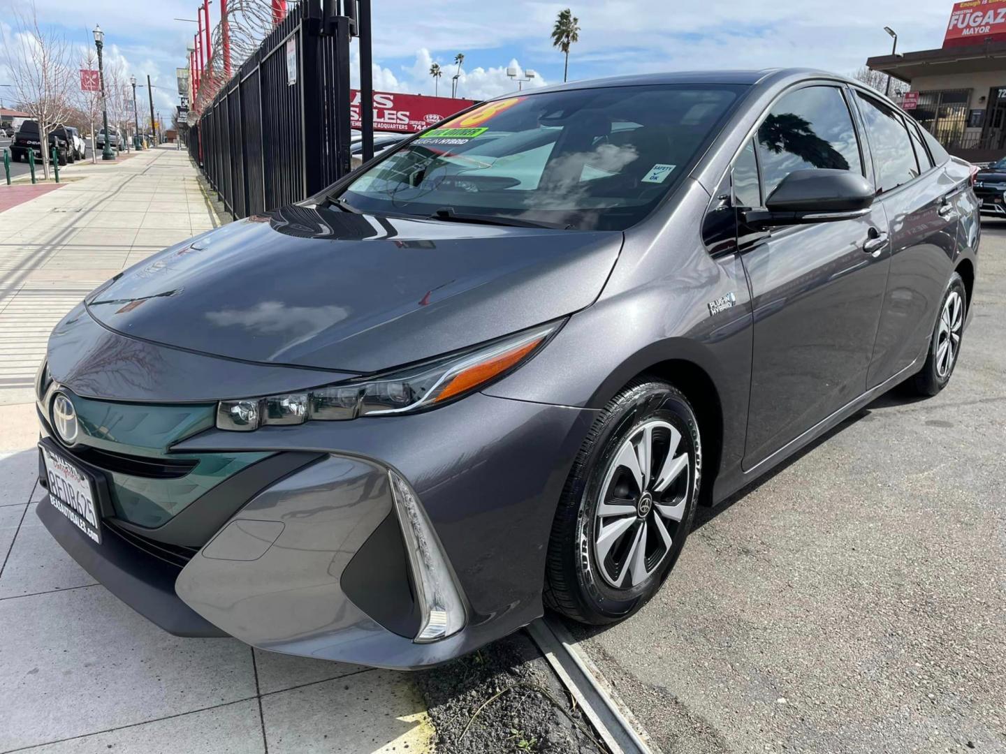 2018 GRAY /BLACK Toyota Prius Prime (JTDKARFP1J3) , located at 744 E Miner Ave, Stockton, CA, 95202, (209) 944-5770, 37.956863, -121.282082 - Photo#2